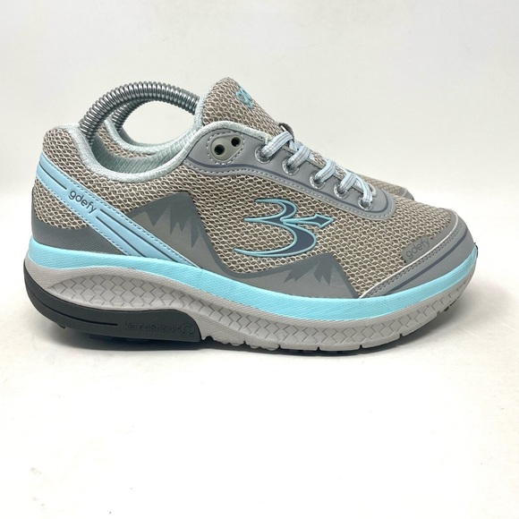 Gravity Defyer Mighty Walk Support Shoes TB9024 Grey Blue Womens‎ 7 - Picture 1 of 9